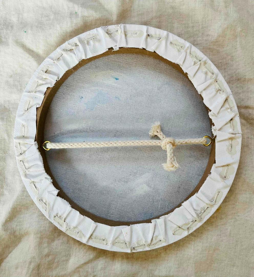 油彩 絵画 『冬空２』丸形アートパネル 直径20cmインテリア 絵画 原画