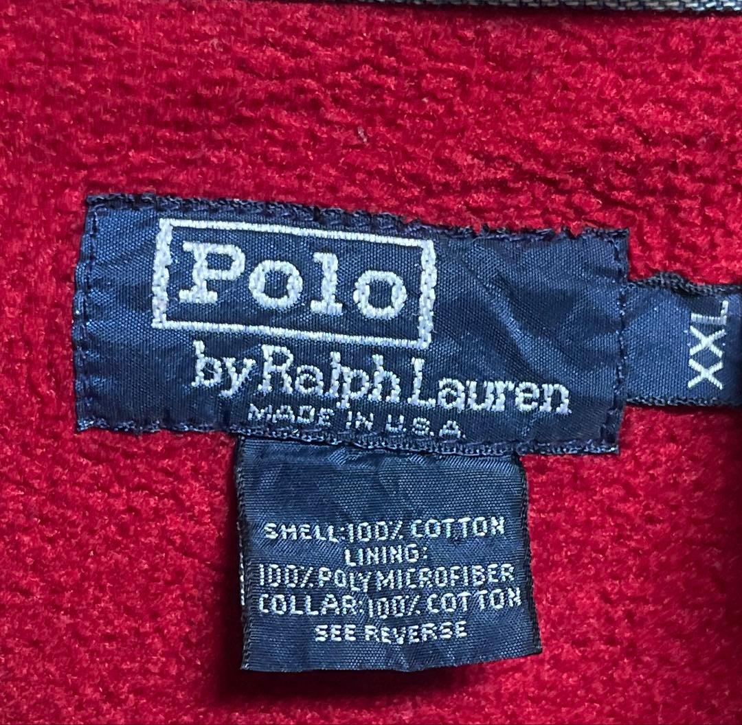 90s希少★ラルフローレン デニムジャケット XXL USA製 裏ボア