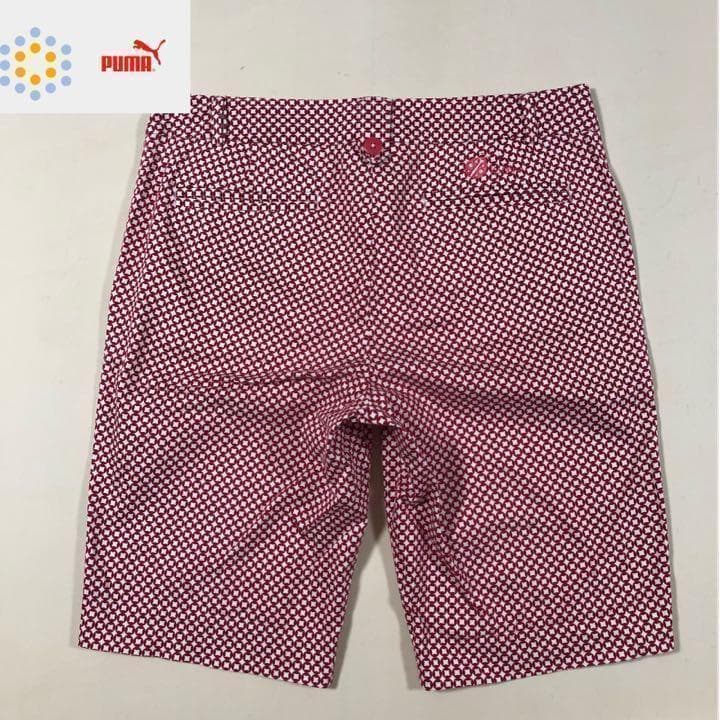 プーマゴルフ コオリナ ショート ハーフパンツ レッド 総柄 サイズ10