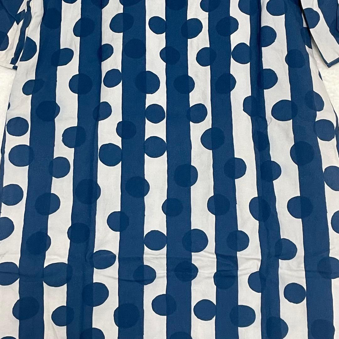 ミナペルホネン friend ロングワンピース ドット ストライプ