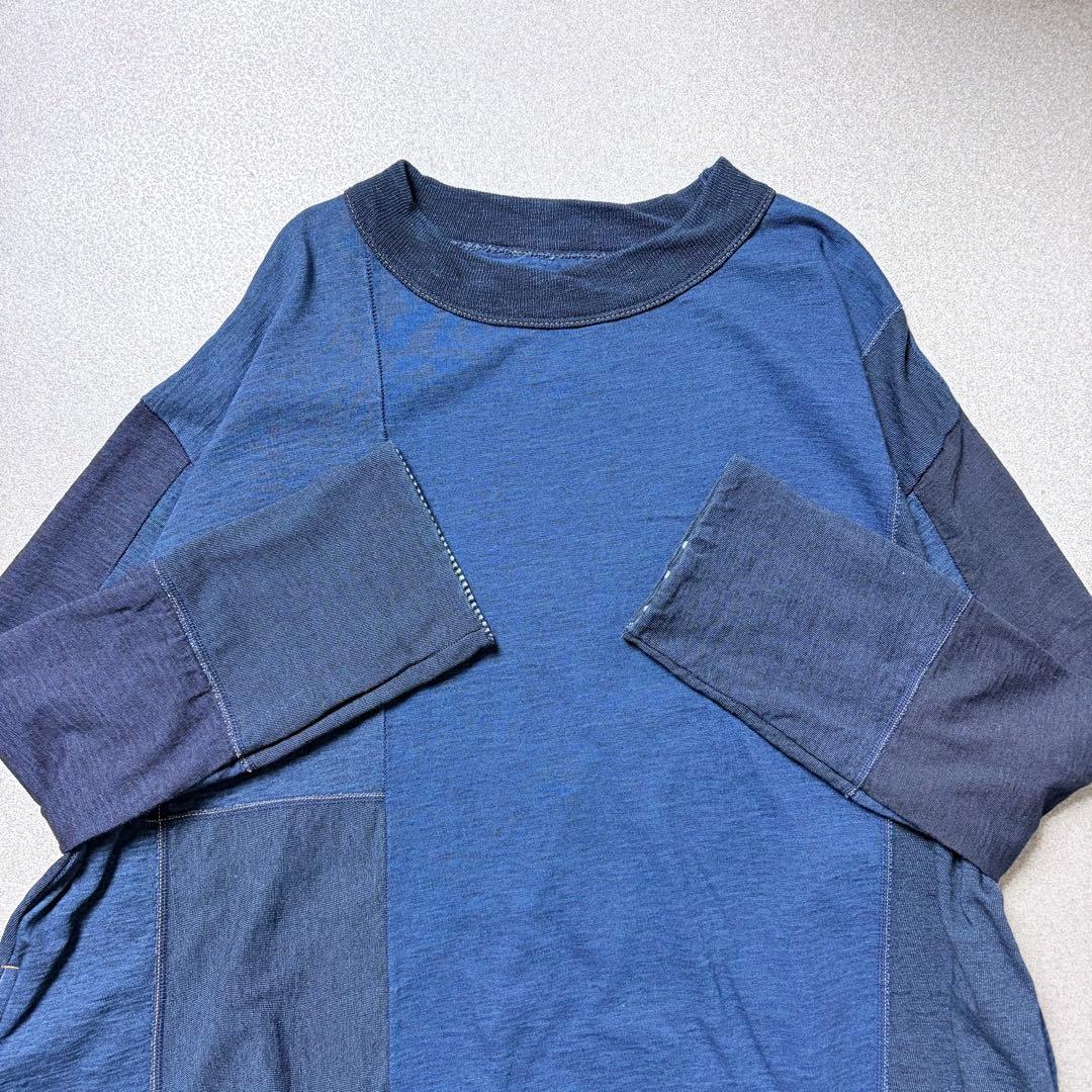 45R つぎはぎのドレス(インディゴ) ロングワンピース ゆったり