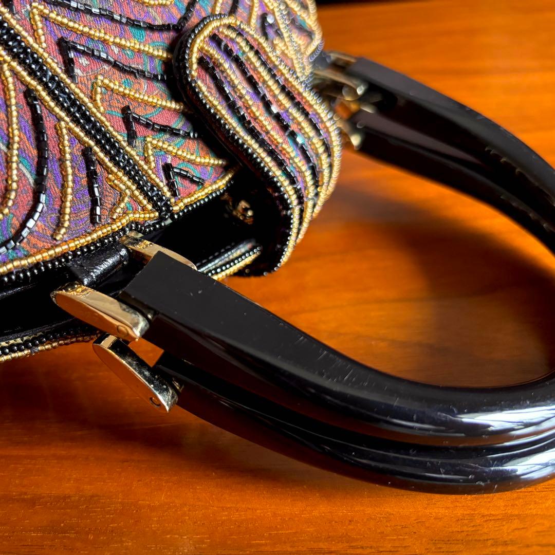 和装【 刺繍 ビーズバッグ 】がま口