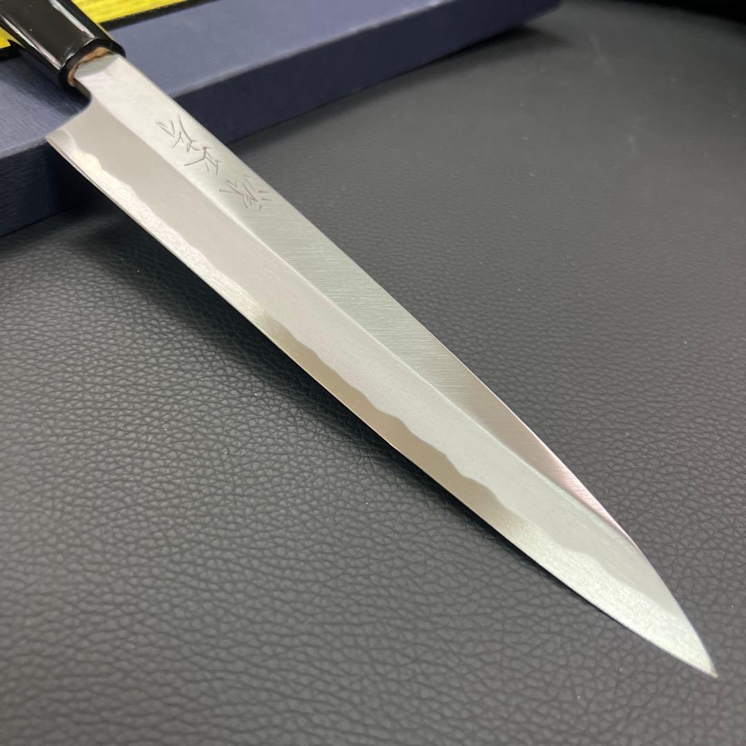 ★新品送料込★源正房はがね鍛造刺身包丁180mm右片刃裏押し加工化粧箱入り
