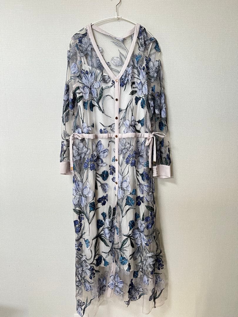 Diagram ダイアグラム グレースコンチネンタル　チュールフラワー刺繍ドレス