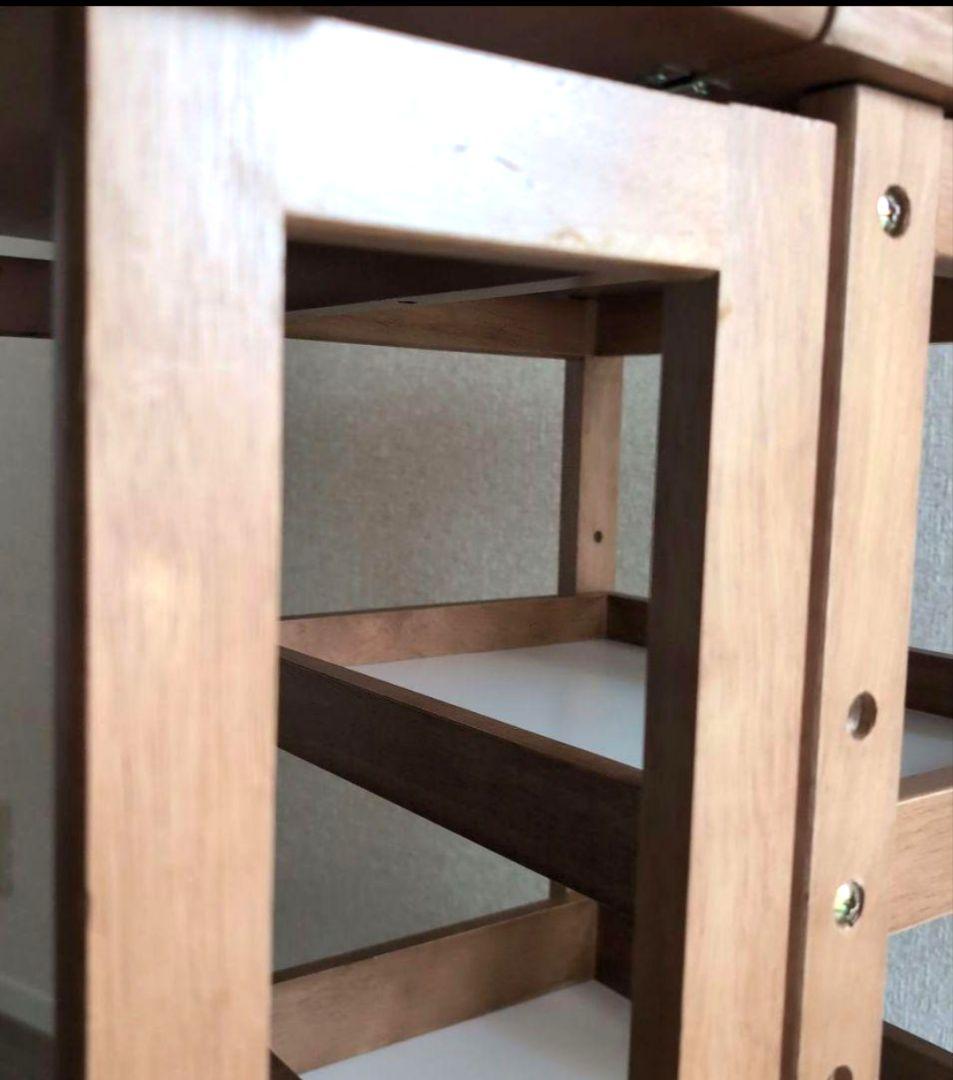 最終値下げ「山善」木製折りたたみキッチンワゴン 3段