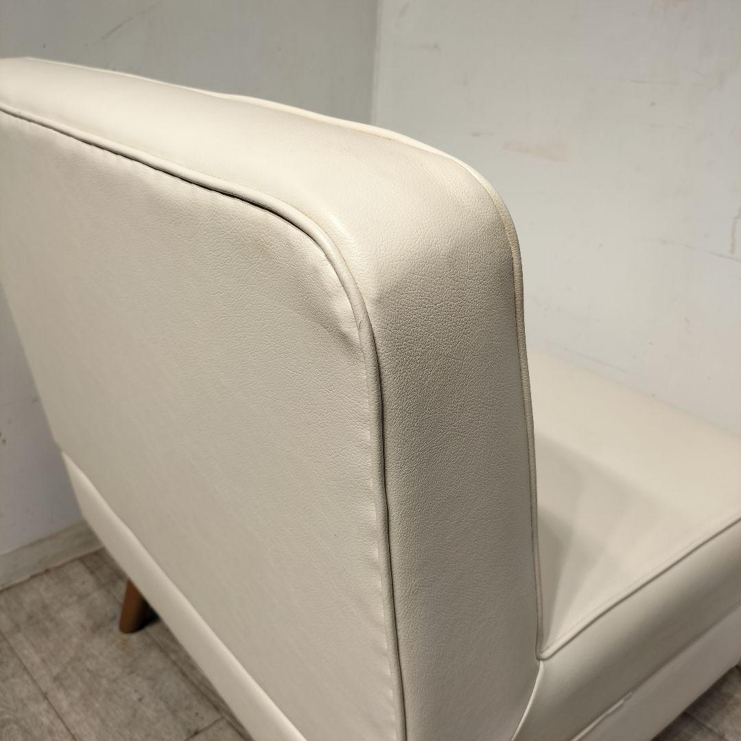 M♦レトロモダン 　1人掛けソファ 　アイボリー 　アームレス 　カフェチェア