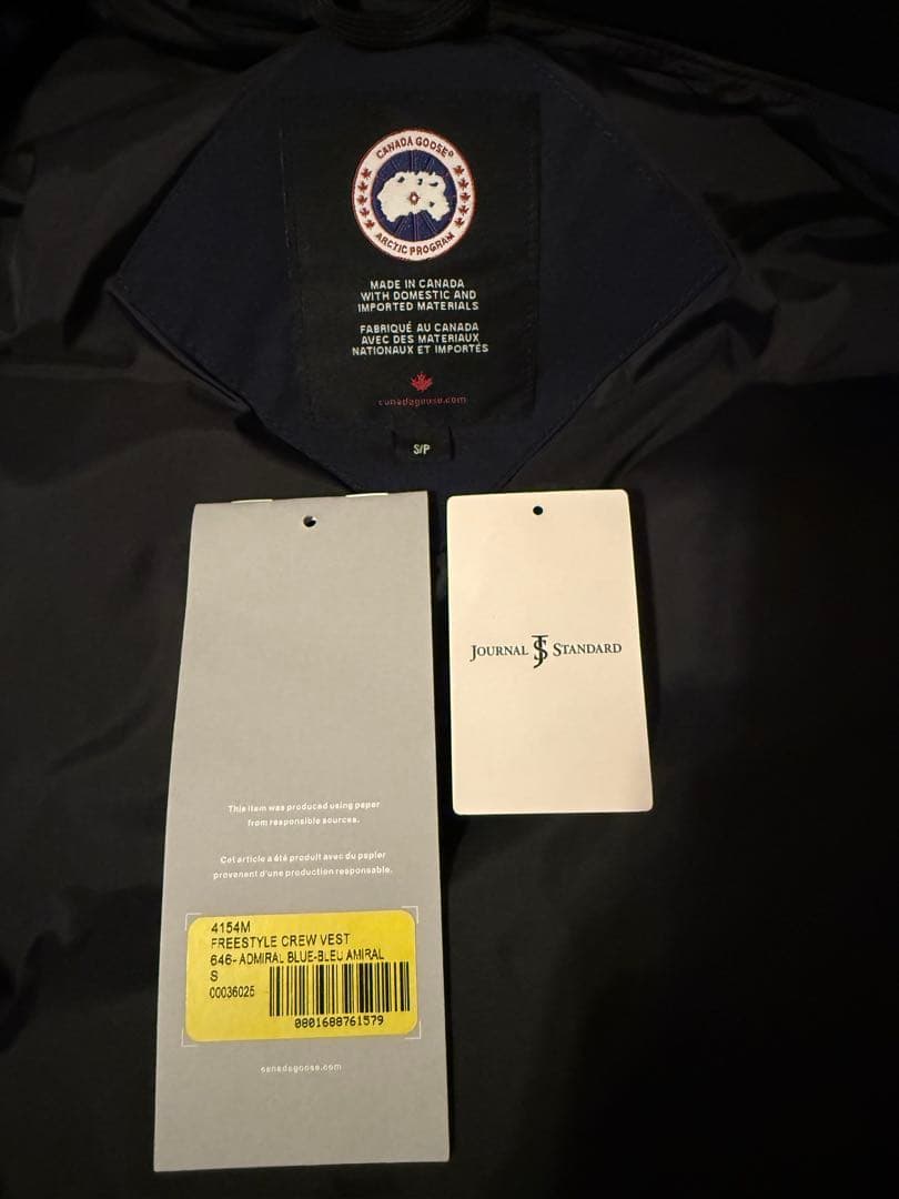 さぐわ カナダグース ダウンベスト ネイビー S メンズ 美品