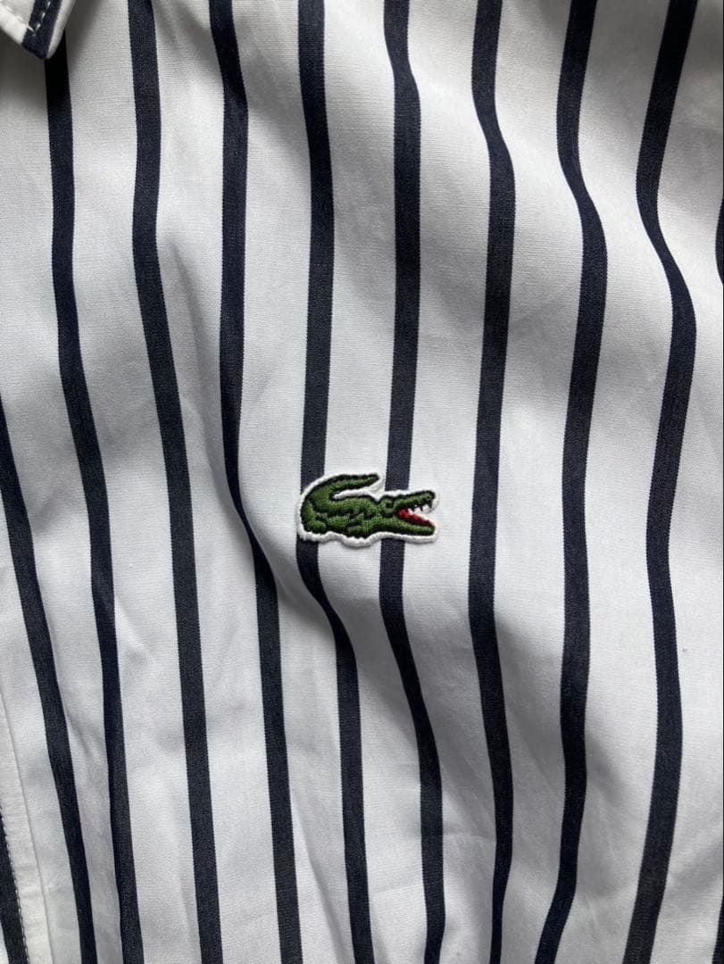 超美品❗️LACOSTE ラコステ　コットンポプリンストライプシャツ　ワンピース