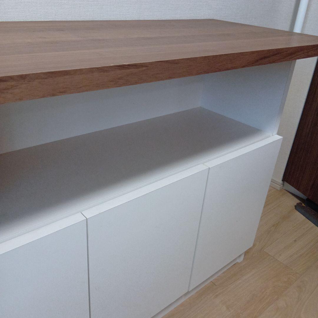 木目調キッチンカウンター 約幅149cm（カウンター下）