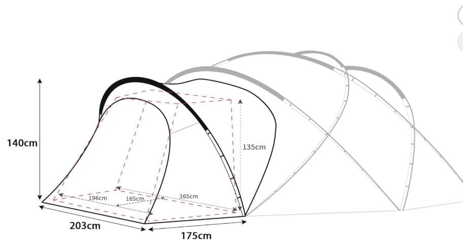 K-⑮【訳ありUSED】G-tent-M 専用 拡張テント 2-3人用 カーキ