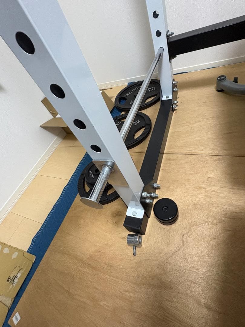 【引取限定】ホームジム一式 パワーラック＋ベンチ2台＋バーベル2本＋プレート大量