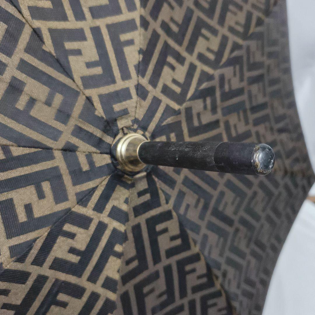 FENDI　フェンディ　長傘　ズッカ柄　総柄　ブラウン