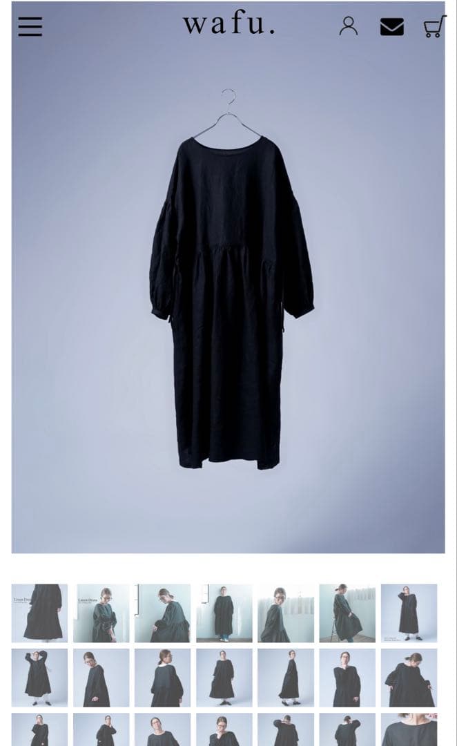 【新品未使用】wafu／ポワン袖ワンピース￼