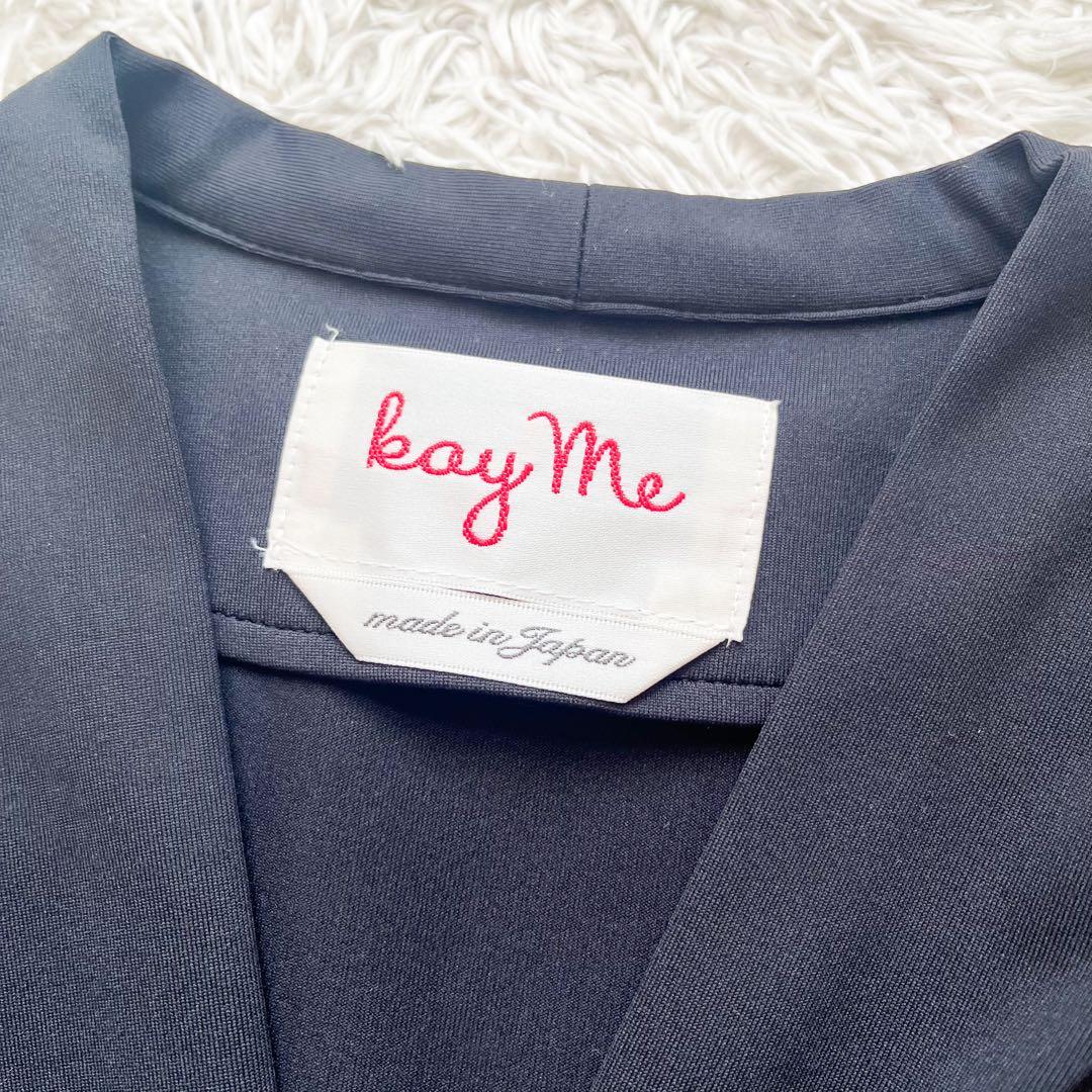 ケイミー　ストレッチロングワンピース　美シルエット　カシュクール　ブラック　7