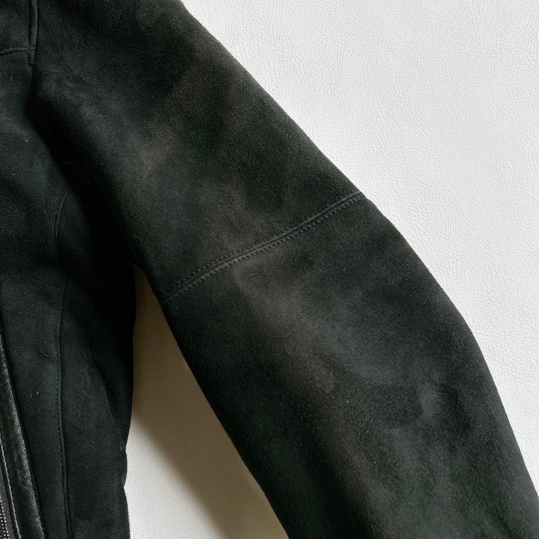 コムサデモードメン　ムートンジャケット　リアルムートン　羊革　ブラック　M