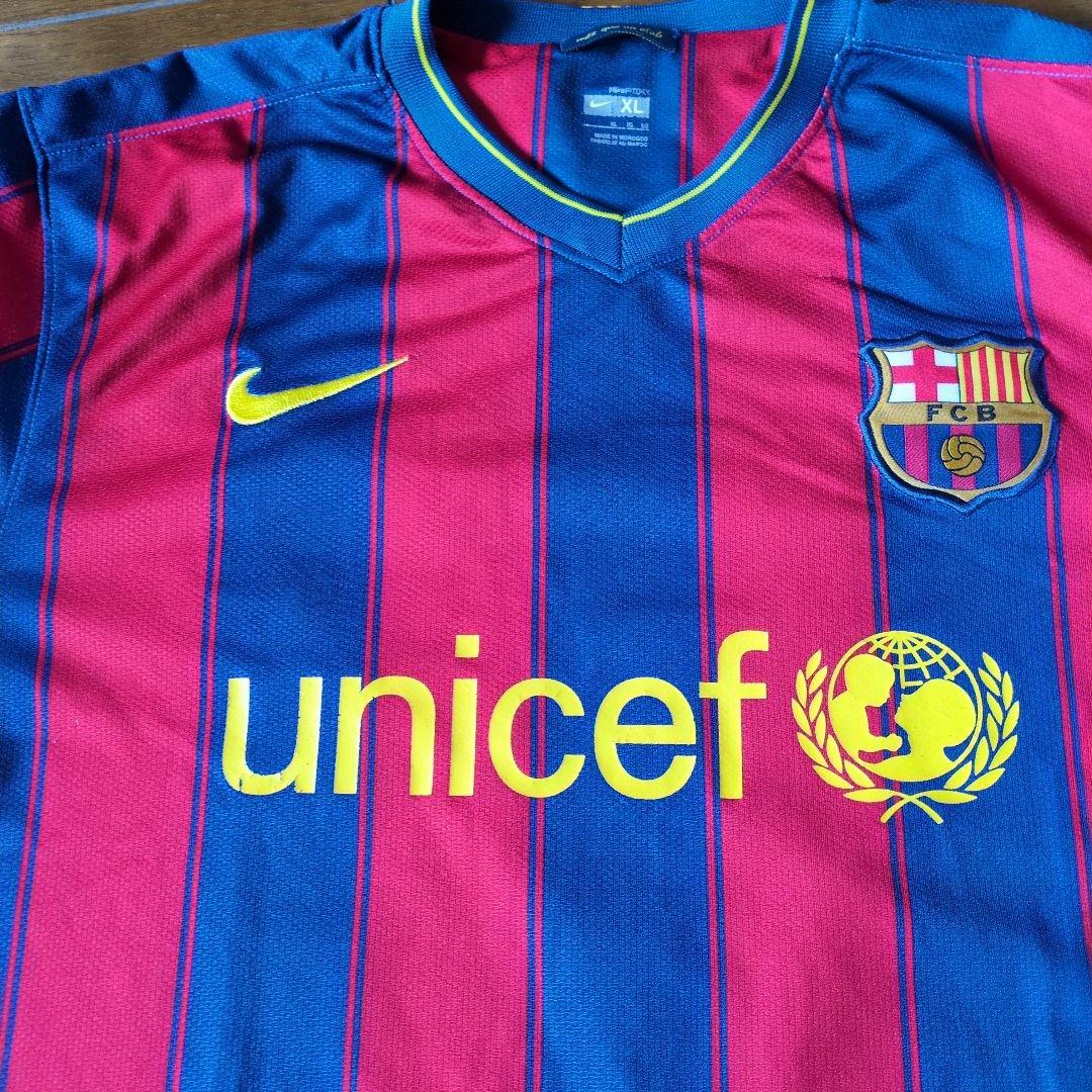【激レア廃盤】FC バルセロナ NIKE ユニフォーム 刺繍ロゴ サッカー L