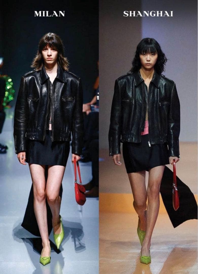 j*a様 PRADA 22ss look2 レザージャケット ブルゾン