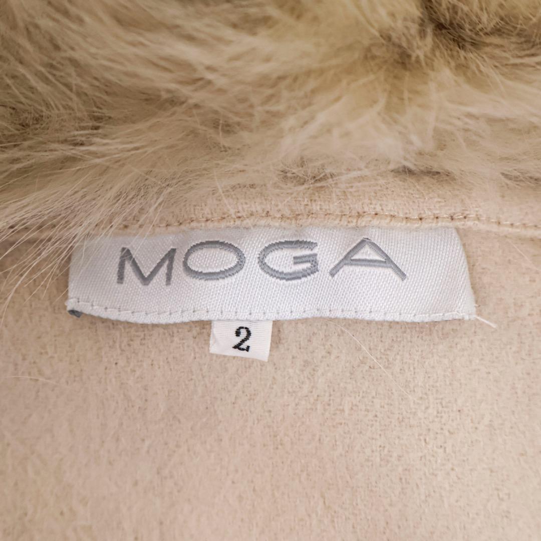 H4665-170◾️モガ　ブルーフォックス　カシミアウール　フード付きポンチョ