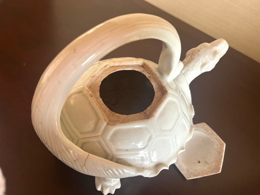 【希少】平戸焼？白磁 亀型 水注 銚子（酒器・茶道具）アンティーク