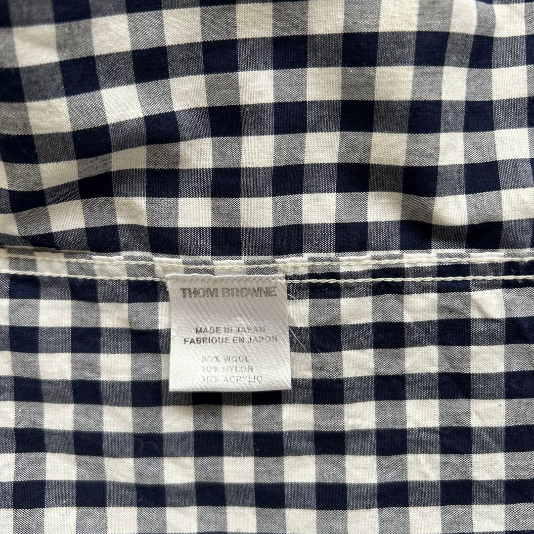 THOM BROWNE ニューヨーク　ギンガムチェック長袖シャツ　2
