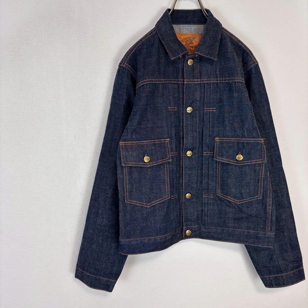 ◆アットラスト【S】デニムジャケット ジージャン キレイ目 金ボタン 人気定番