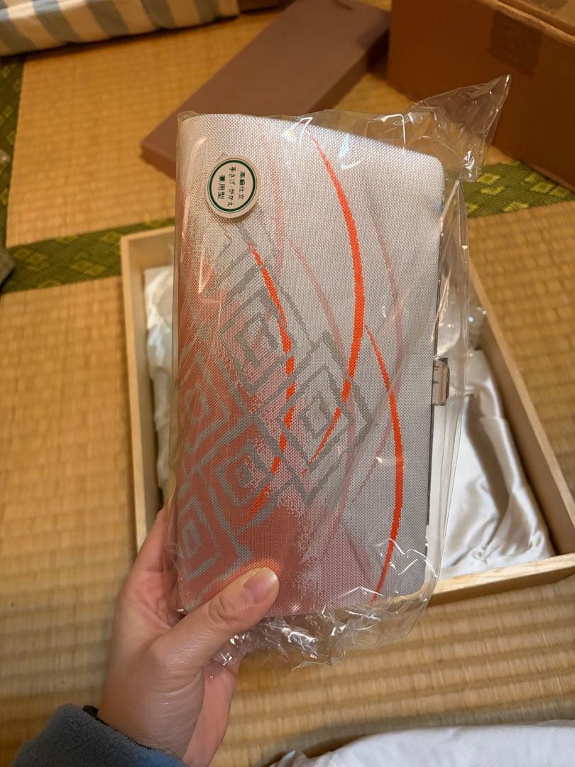 御誂 草履・バッグ　オレンジシルバー