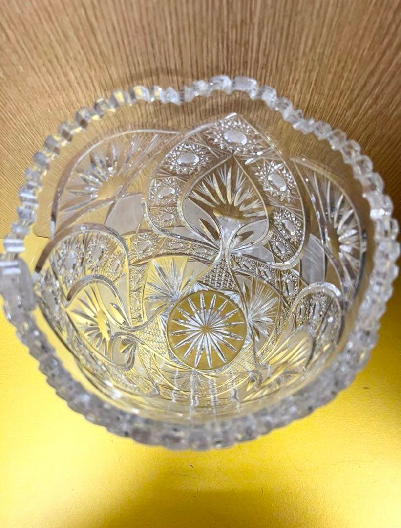 【未使用】ボヘミア クリスタル　グラス　花瓶　箱付き　大きい サイズ