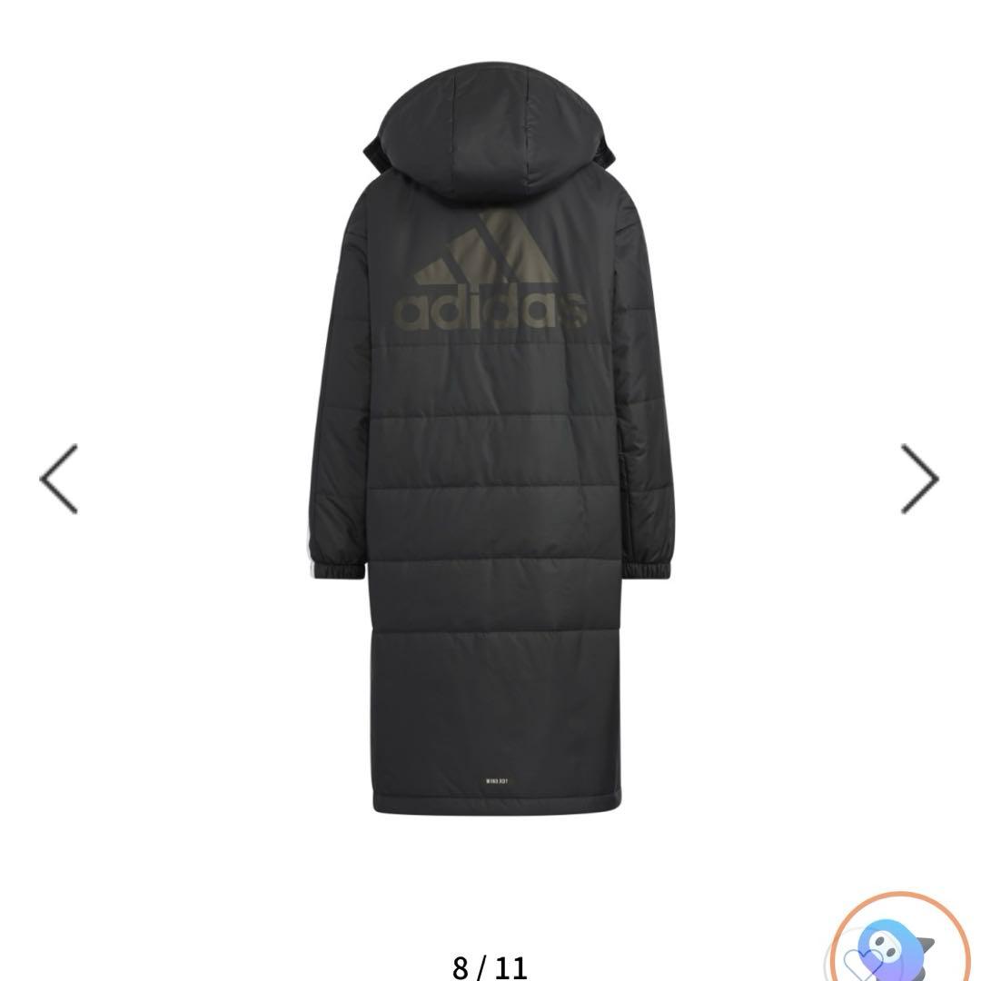 新品未使用　adidas アディダス　ベンチコート　ブラック　タグ付　160