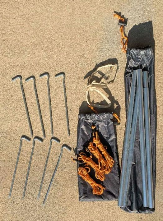 BUNDOK ワンポールテント　ソロティピー 1 BDK-75　ベージュ/青