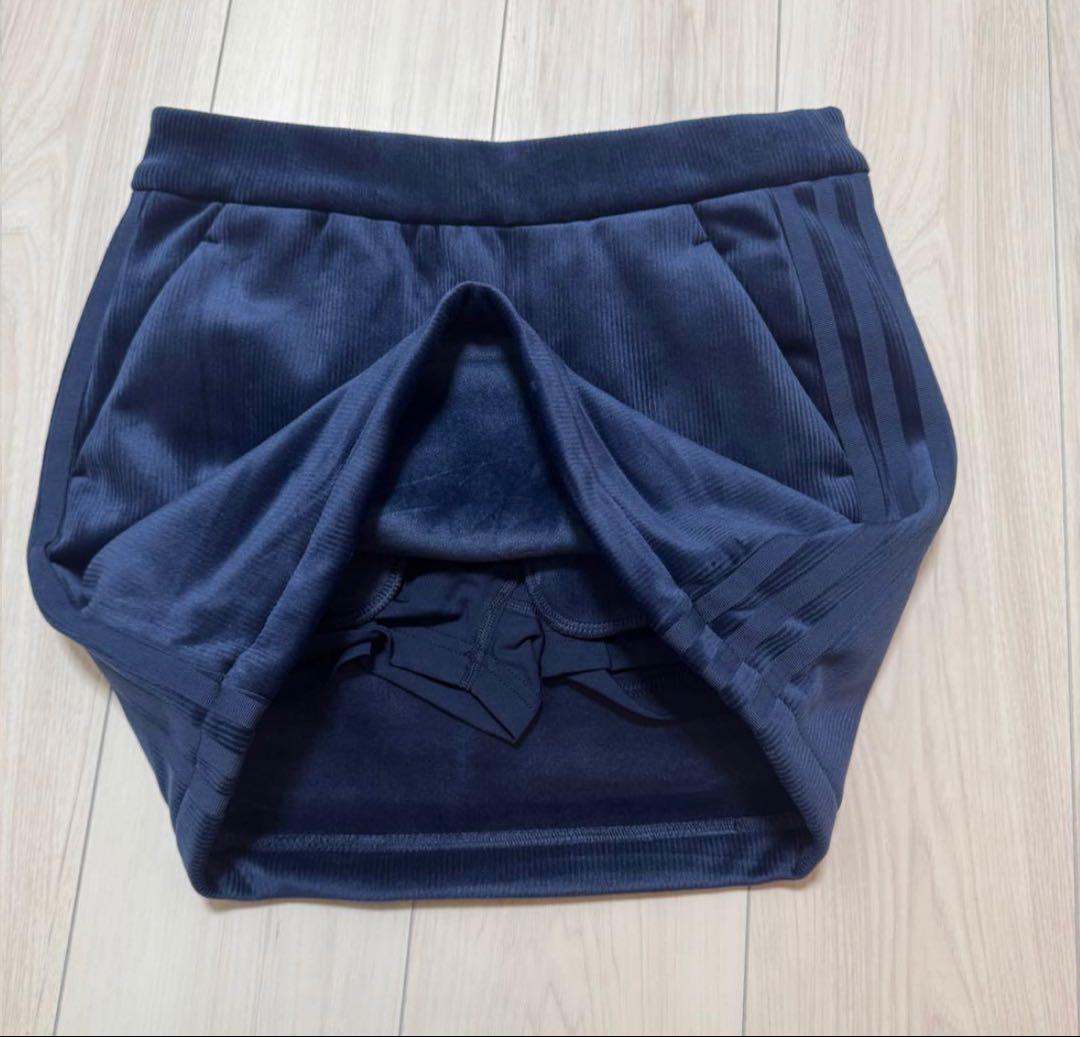 新品 アディダス セットアップ ベロア ネイビー ジャケット スカート 秋冬