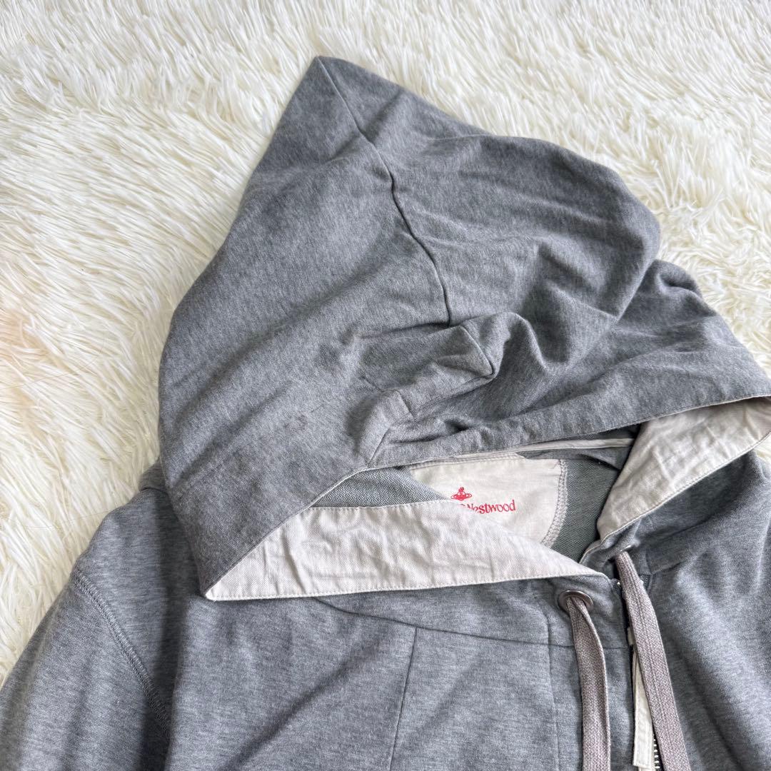 ヴィヴィアンウエストウッド ジップパーカー グレー 魔女フード 変形 オーブ