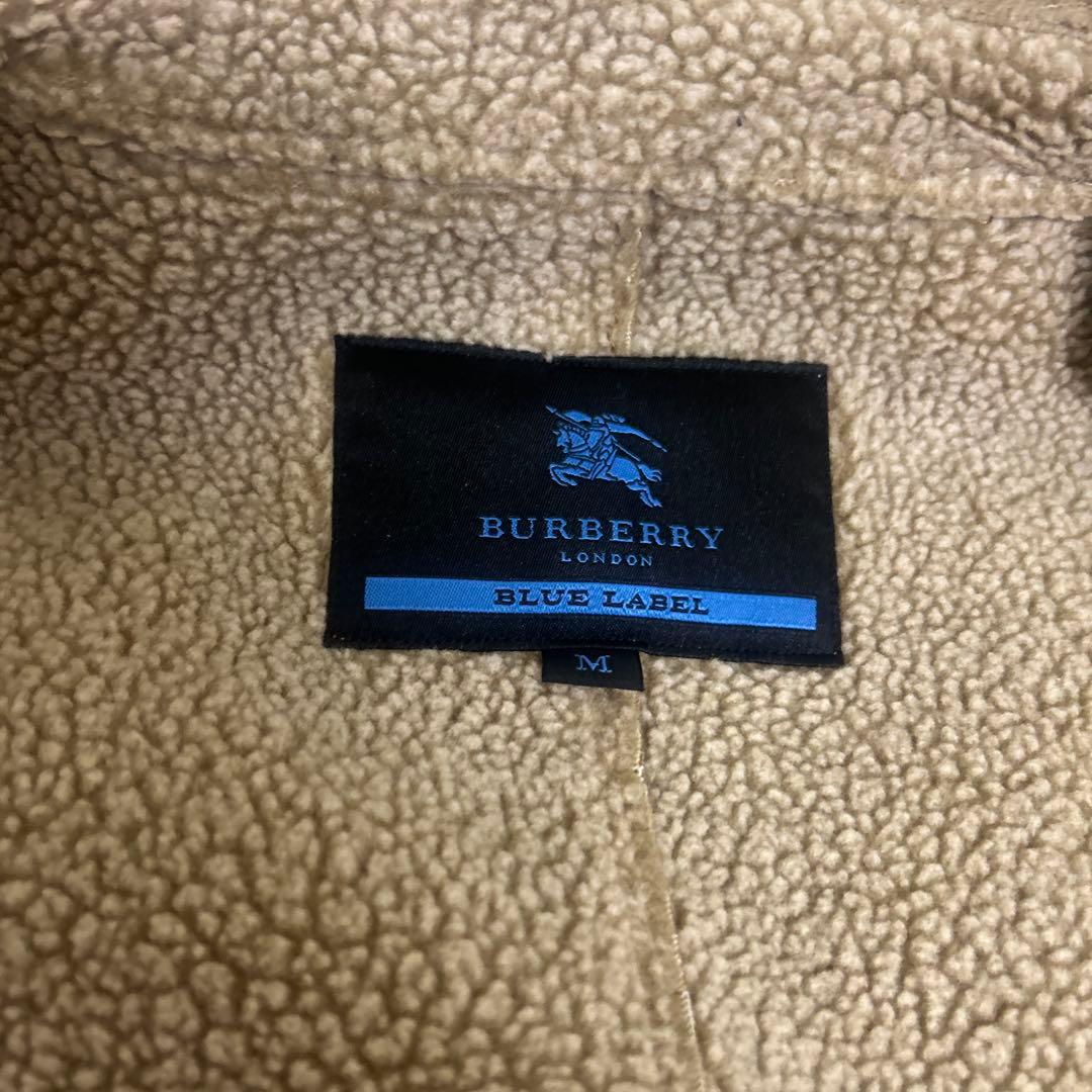 【極美品】バーバリー ブルーレーベル ムートン風コート ホースロゴ　ダブル