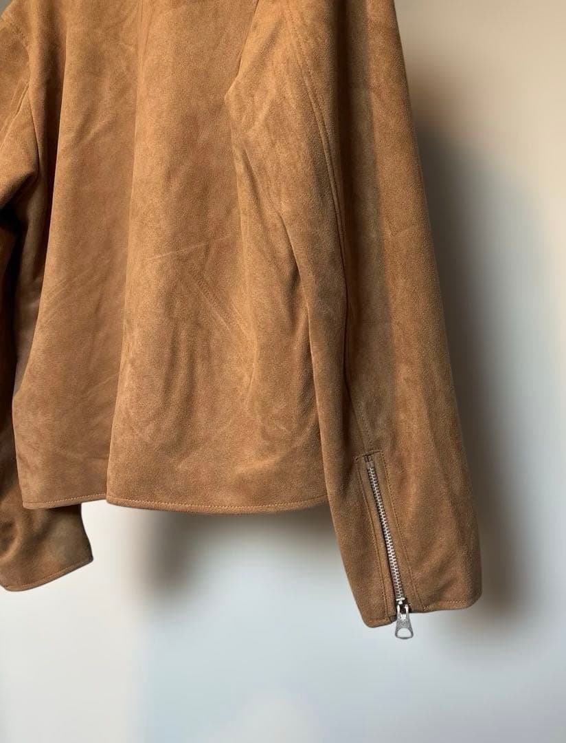 【新品】 ＊ フェイクスエード ＊ ジャケット ＊ 袖口ジッパー ＊ S