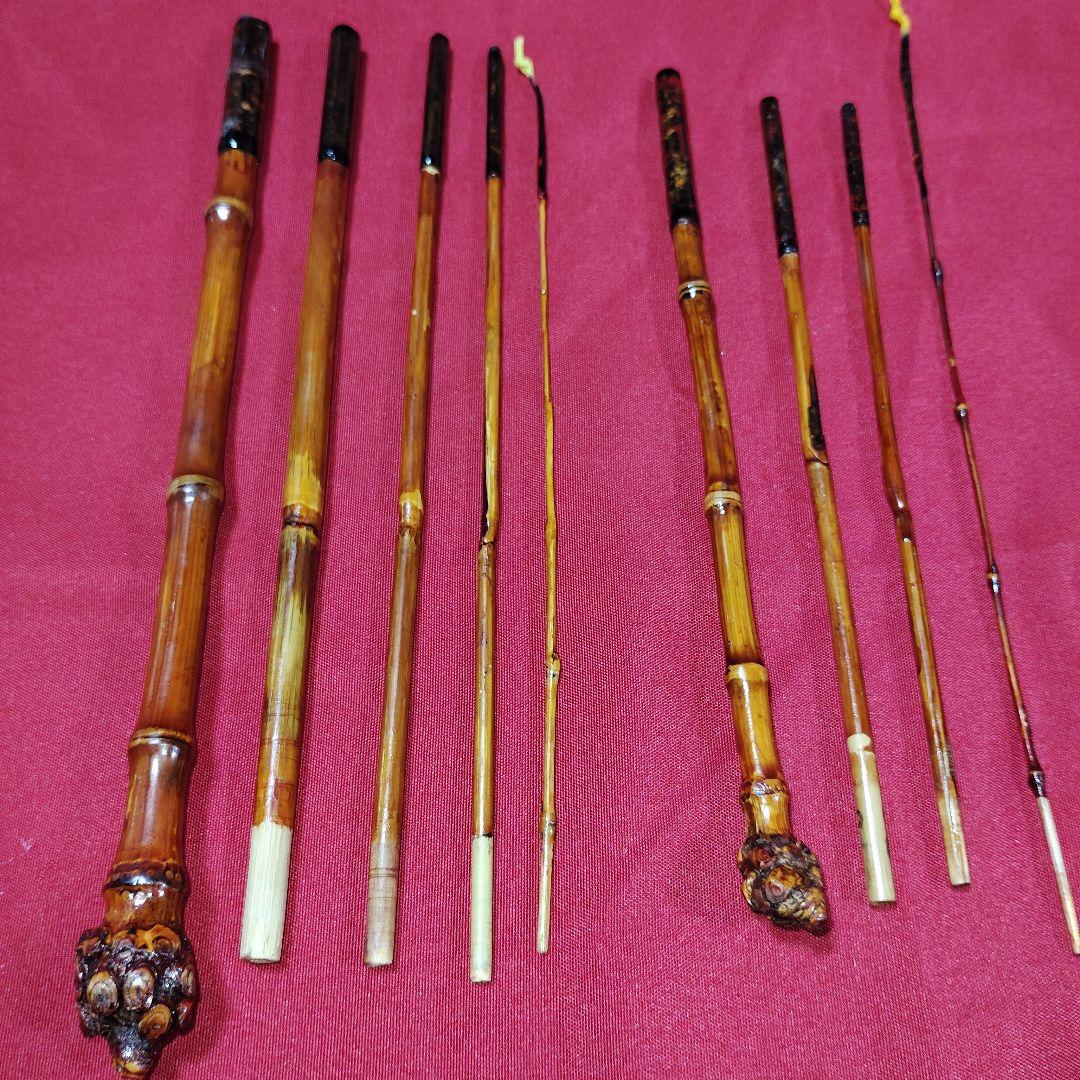 タナゴ竹朱漆塗り和竿・タナゴ竿・小物竿２本セット★
