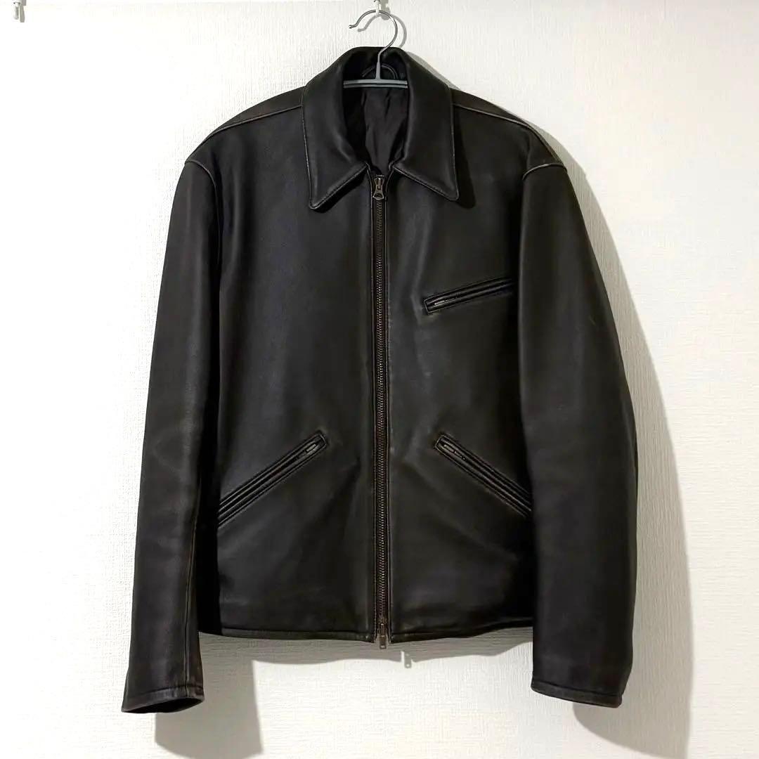 ジャケット・アウター LIDNM VINTAGE WASHED LEATHER ZIP