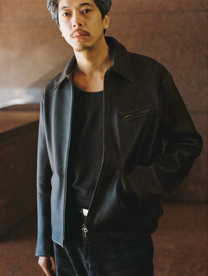 ジャケット・アウター LIDNM VINTAGE WASHED LEATHER ZIP