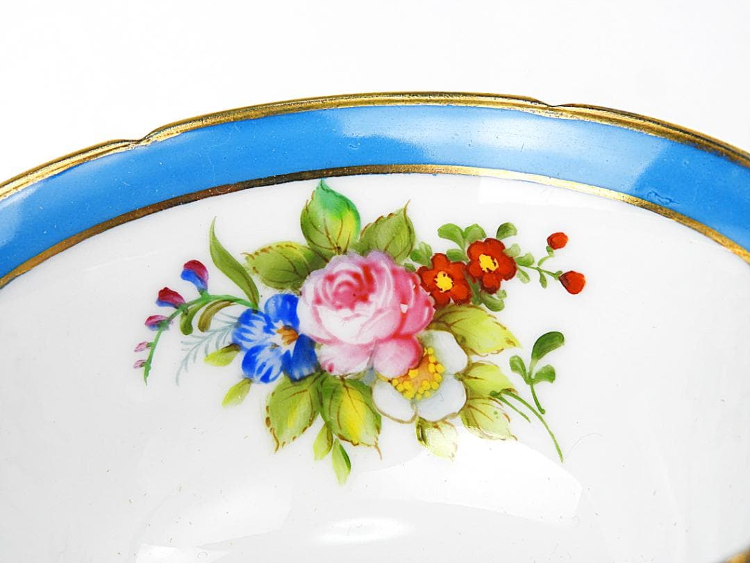 オールドノリタケ 金彩 ターコイズ 薔薇 カップ トリオ