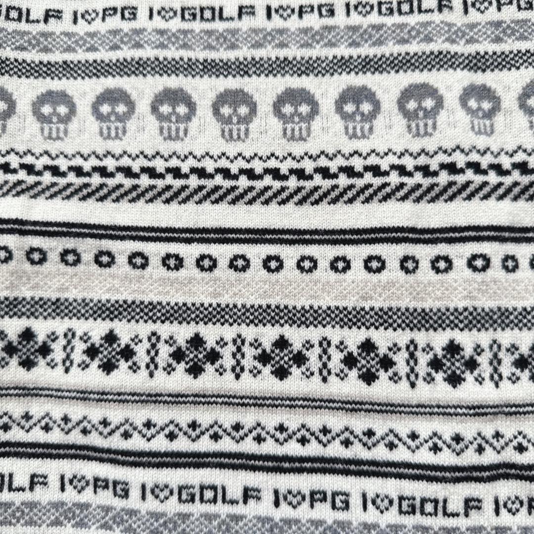 PEARLY GATESパーリーゲイツ I♡GOLF I♡PG スカル柄ニット