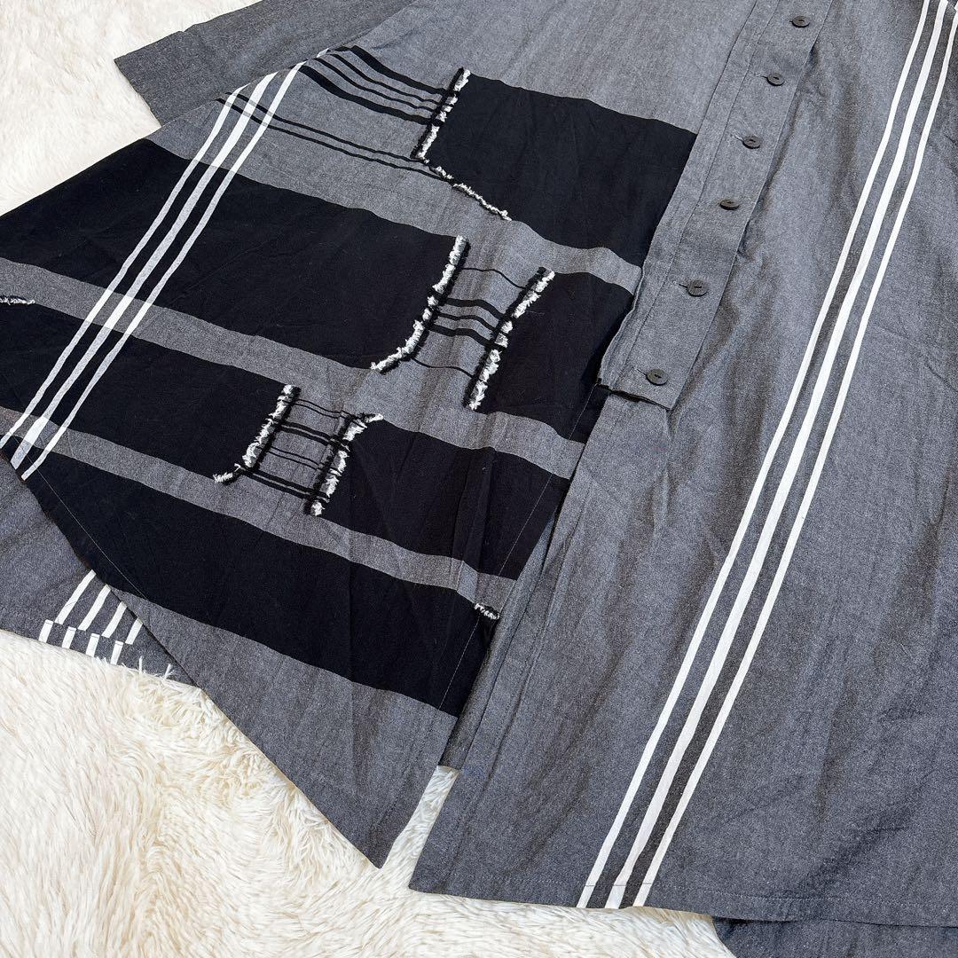 近年モデル☆慈雨 パッチワークデザイン ワンピース コート 羽織り