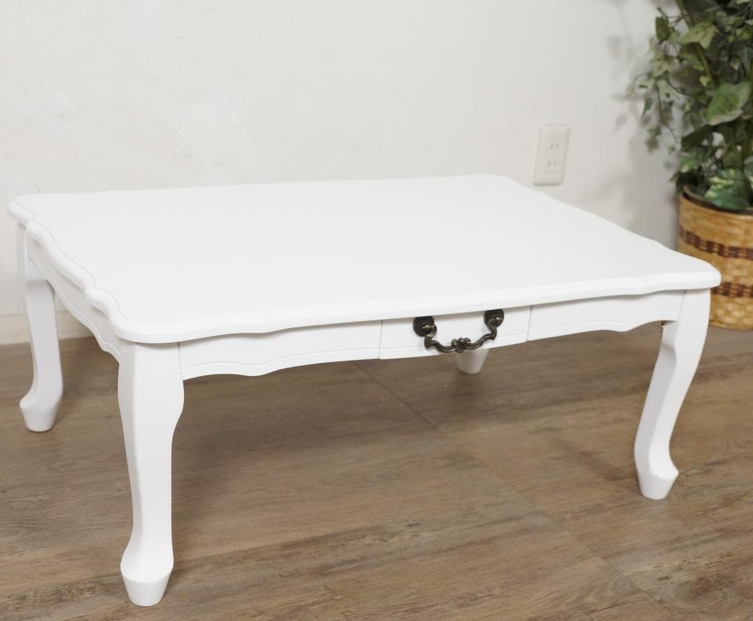 【新品】ロマンティック 猫脚 折りたたみ ローテーブル フェミニン　アウトレット