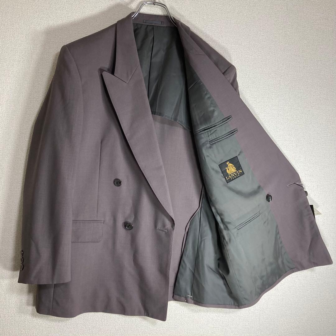 LANVIN グレー ダブルブレストスーツ スラックス付き Set Up 未使用