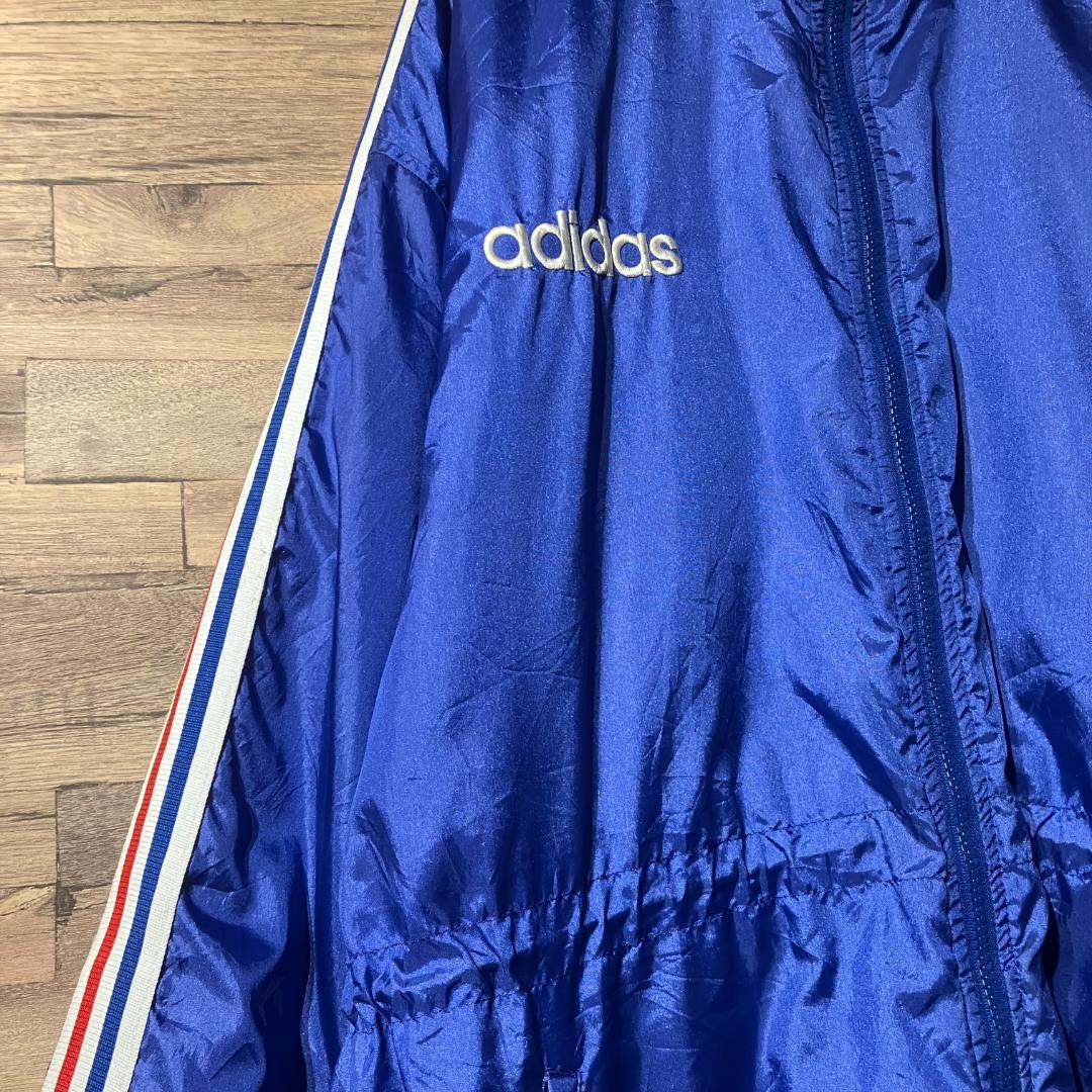 adidas　ウォームアップジャケット　青/赤/白/トリコロール/デサント　L