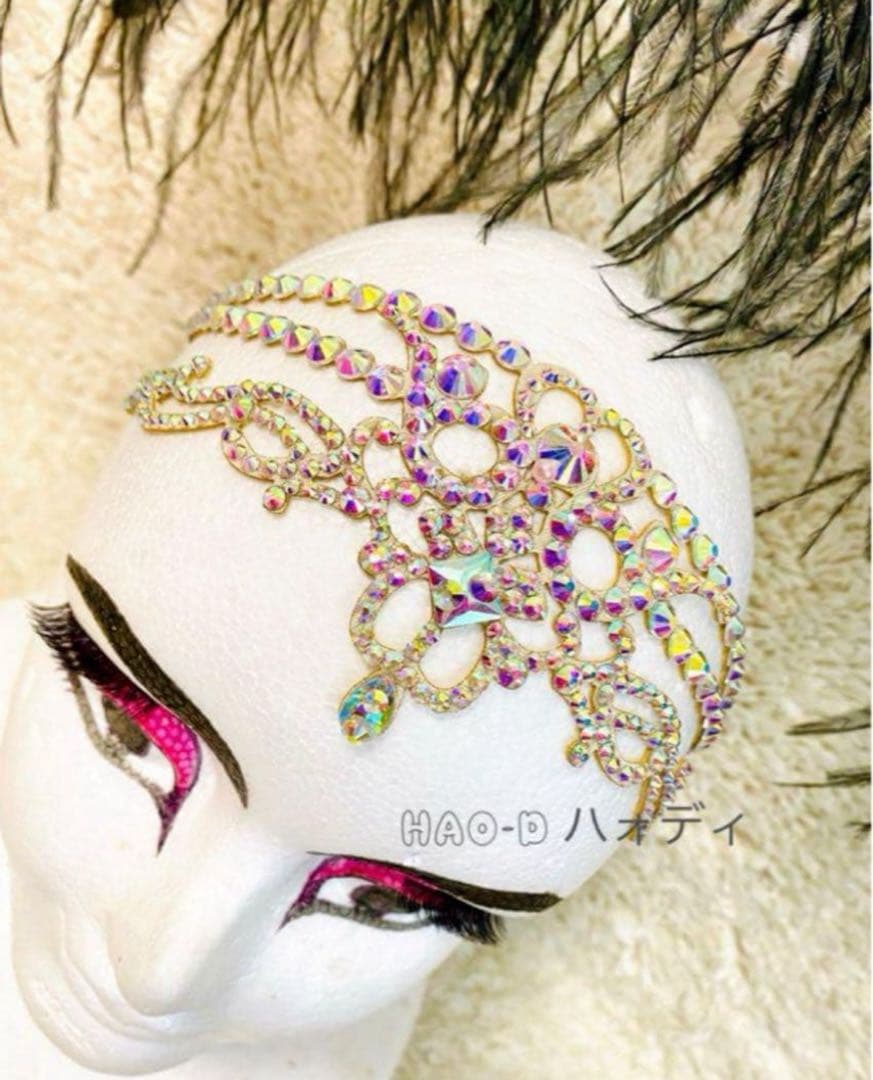 新品★ヘアアクセサリー★オーロラストーン★社交ダンス★サルサ★パーティー