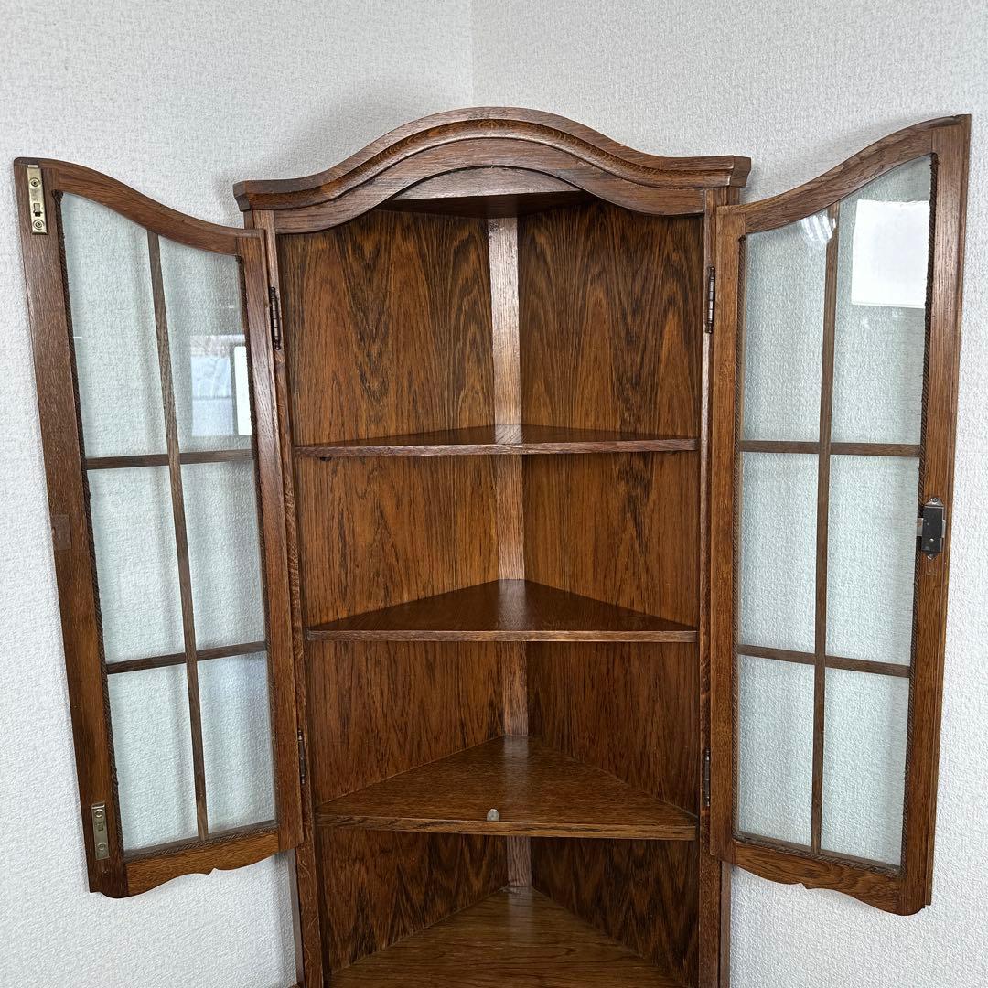 オランダ製 アンティーク コーナー キャビネット 本棚 食器棚 飾り棚 s2※