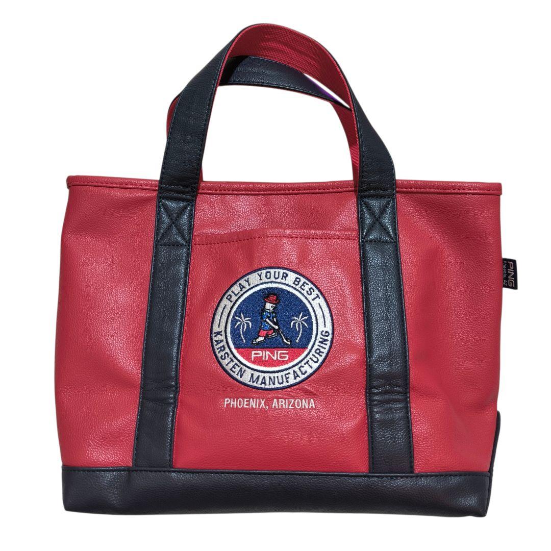 PING ピン　カジュアルラウンドトート　カートバック　赤×ネイビー