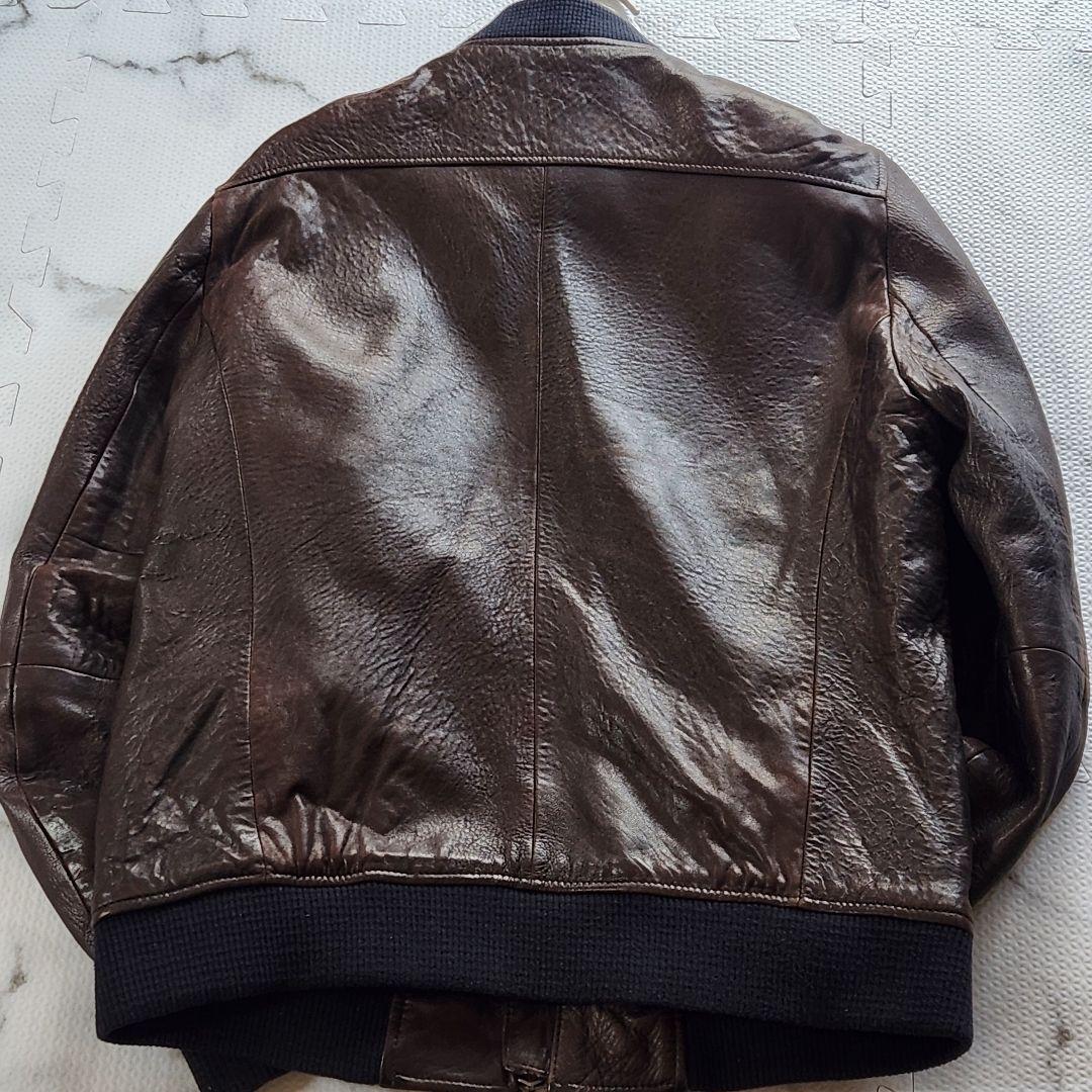 XL相当 HUGO BOSS レザージャケット フライトジャケット ラムレザー