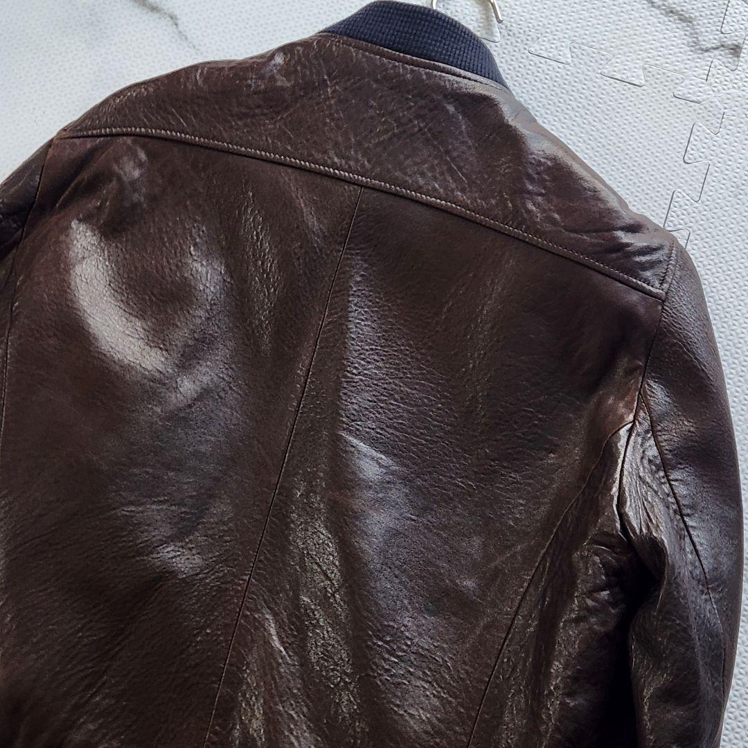 XL相当 HUGO BOSS レザージャケット フライトジャケット ラムレザー