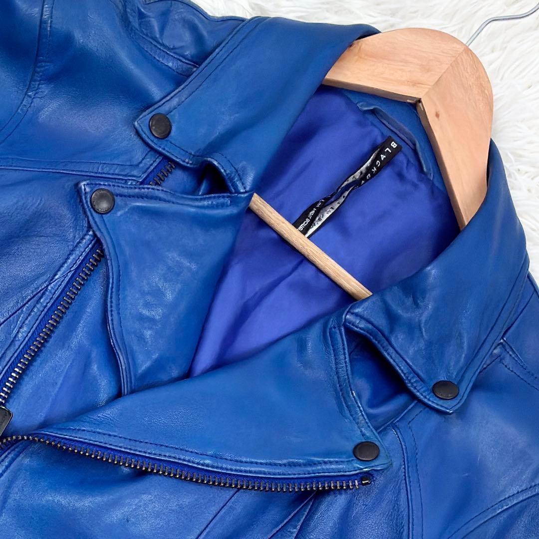 ニールバレット　ラムレザー　ダブルライダース　レザージャケット　L　ブルー