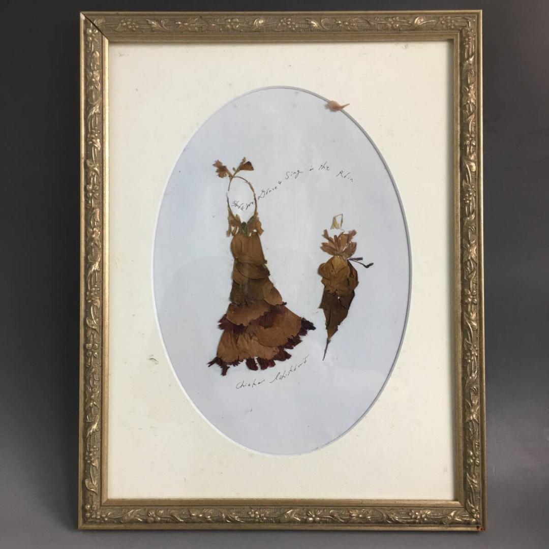 アンティーク 額縁 アートフラワー 押花 まとめて5点 デッサン