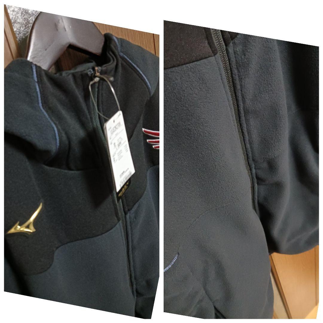 ミズノプロ 東北楽天 フリースフーディージャケット ブラック L 紙タグ付き
